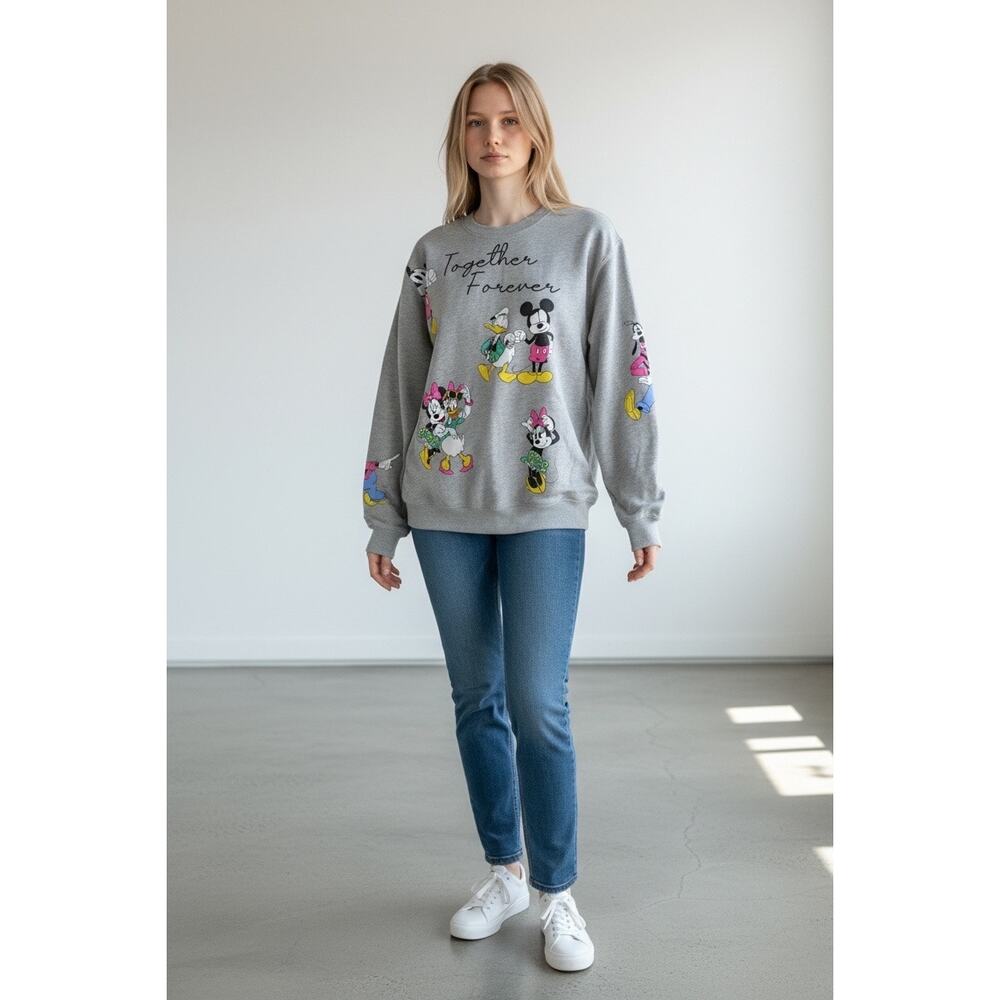 Disney Mickey Friends Together Forever Sweatshirt Medium Cute - Picture 4 of 7